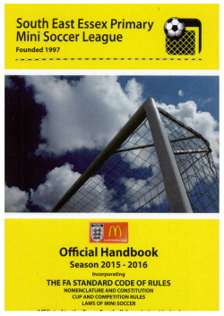 South East Essex Primary Mini Soccer League wJA Official Handbook