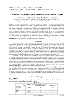 A Study of Competitive Sport Anxiety in Young Soccer Players