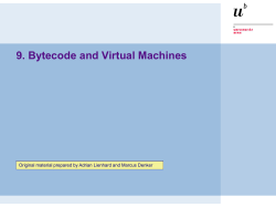 9. Bytecode and Virtual Machines