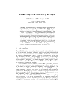 On Deciding MUS Membership with QBF - sat-inesc - INESC-ID
