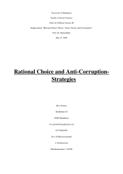 Rational Choice and AntiCorruption Strategies