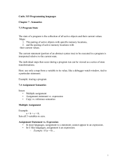 CmSc 315 Programming languages