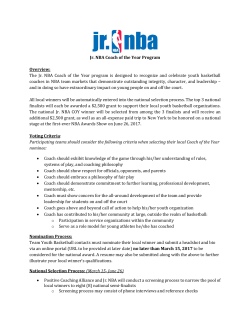 Jr. NBA Coach of the Year Program Overview