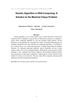 Genetic Algorithm in DNA Computing: A Solution to the Maximal