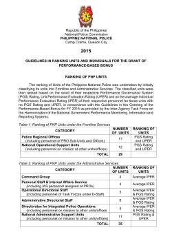 GUIDELINES IN RANKING UNITS AND INDIVIDUALS FOR THE