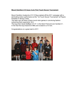 Mount Hamilton U13 boys A win First Touch Soccer Tournament