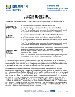 Rain Out Protocol - City of Brampton
