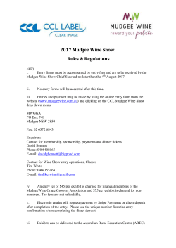 2017 CCL Mudgee Wine Show Regulations