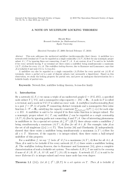 A NOTE ON MULTIFLOW LOCKING THEOREM 1. Introduction By a