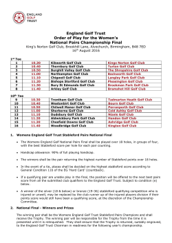 EG Trust Order of Play
