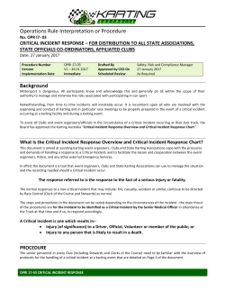 OPRI 17-03 Critical Incident Response