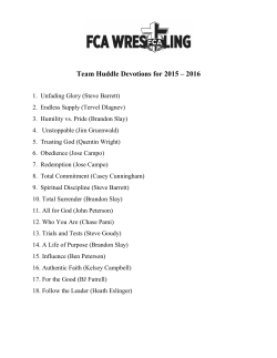 FCA WRESTLING -Team Huddle Devotions for 2015