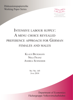 intensive labour supply a menu choice revealed preference