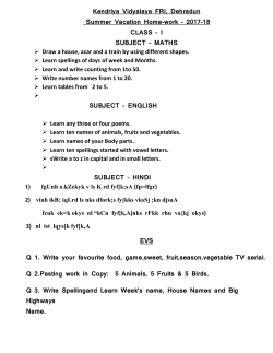 Class Four Holiday Home Work Summer Vacation marks will be