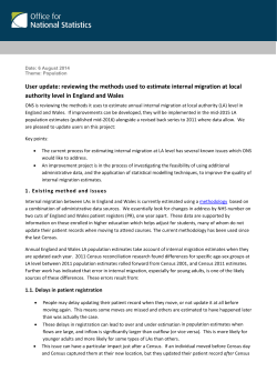 User update: reviewing the methods used to estimate internal