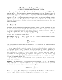 The Riemann-Lebesgue Theorem 1 Zero Sets