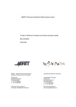 MERIT-Infonomics Research Memorandum series A note - unu