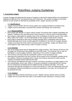 RoboWars Judging Guidelines