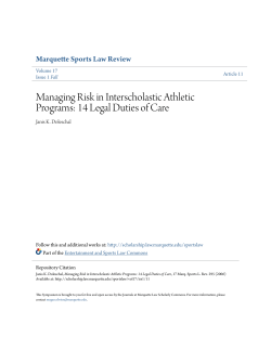 Managing Risk in Interscholastic Athletic Programs