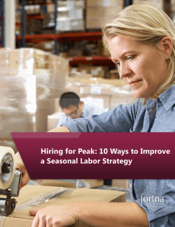 Hiring for Peak-10 Ways to Improve a Seasonal Labor Strategy