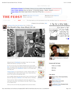 Mia Moretti`s Bay Area (Must) Hit List | The Feast