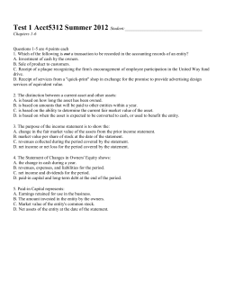 Test 1 Acct5312 Summer 2012
