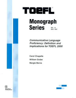 Definition and Implications for TOEFL 2000
