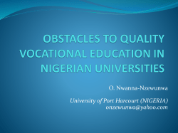 obstacles to quality vocational education in nigerian