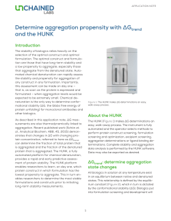 Determine aggregation propensity with &Delta;G and