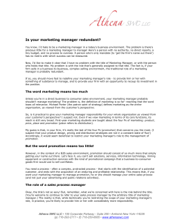 Is your marketing manager redundant?
