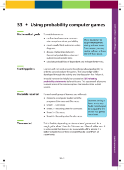 S3 Using probability computer games