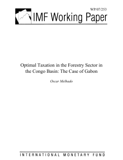 Optimal Taxation in the Forestry Sector in the Congo Basin