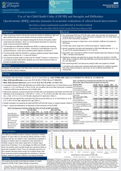 Use of the Child Health Utility (CHU9D) and Strengths and
