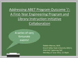 Addressing ABET Program Outcome `i`: A First