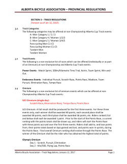 ABA Track Regulations - Alberta Bicycle Association