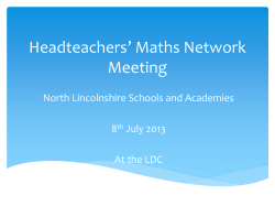Maths Coordinators` Meeting