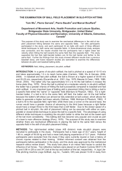 THE EXAMINATION OF BALL FIELD PLACEMENT IN SLO