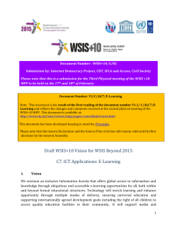 Document Number : WSIS+10/3/82 Submission by: Internet