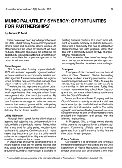 MUNICIPAL/UTILITY SYNERGY: OPPORTUNITIES FOR