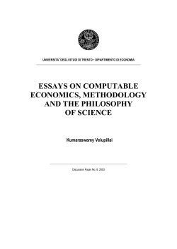 essays on computable economics, methodology and the philosophy