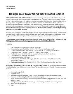 Design Your Own World War II Board Game!