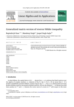 Generalized matrix version of reverse H&Atilde;&para;lder inequality