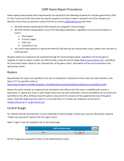 Game Reporting - Central Assign