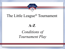 Tournament Organization - Little League Baseball