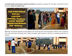 A friendly football match between students and teachers was played