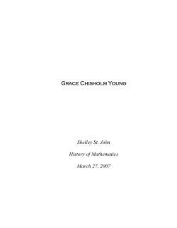 Grace Chisholm Young Shelley St. John History of Mathematics