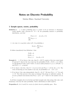 Notes on Discrete Probability