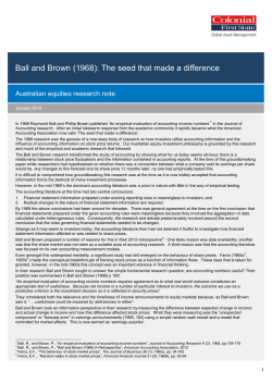Ball and Brown - Colonial First State Global Asset Management