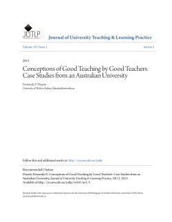 Conceptions of Good Teaching by Good Teachers