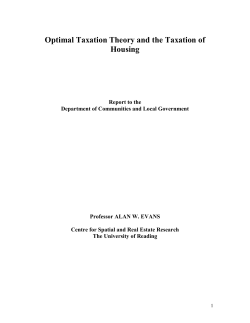 Optimal Taxation Theory - Henley Business School